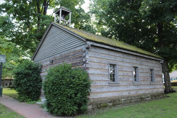 This is a replica of the original log cabin meetinghouse for the Concord Presbyterian Church in Danville, Kentucky which was organized by David Rice in 1784.