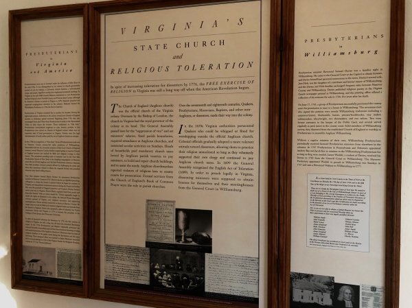 Interior signage at the Davenport Presbyterian Meetinghouse (courtesy of Rich Brown).