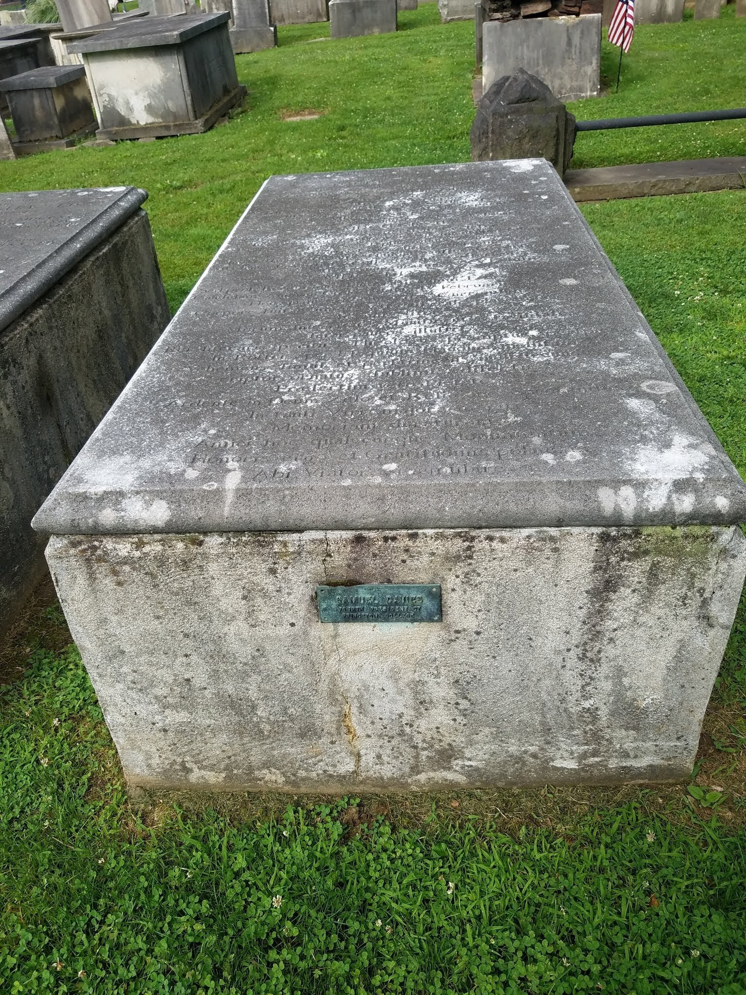 Grave of Samuel Davies at Princeton Cemetery, Princeton, New Jersey (photo by R. Andrew Myers).