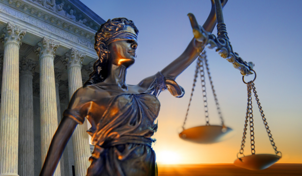 Lady Justice and her blindfold.