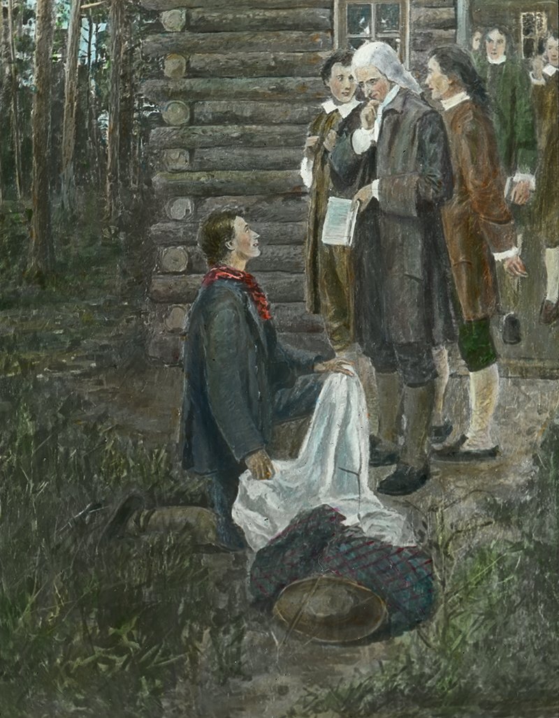 William Tennent Talking to Charles Beatty at the Log College [Presbyterian Historical Society].